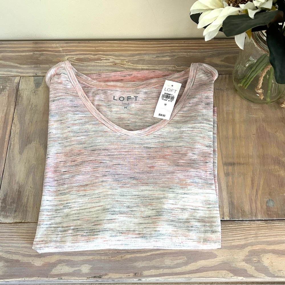 LOFT Neutrals Ombre Long Sleeve Tee 🆕